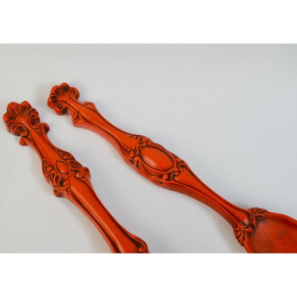 Vintage Large Spoon Ladle Ceramic Wall Hanging Decor Orange - Picture 3 of 4